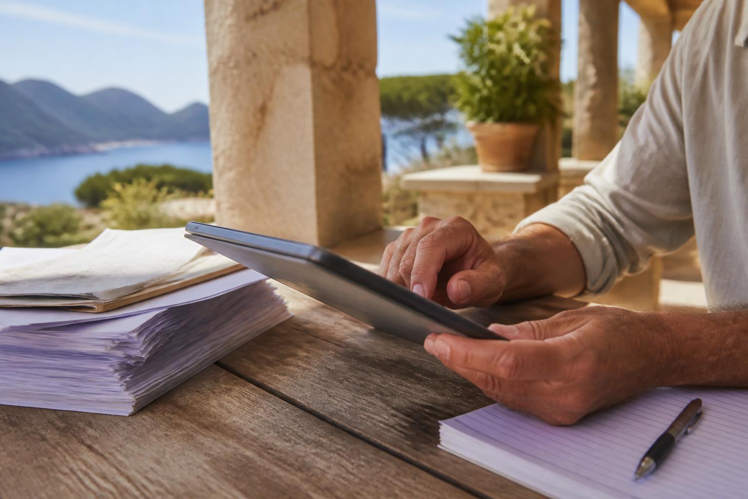 Recording consumption and receipts on the terrace